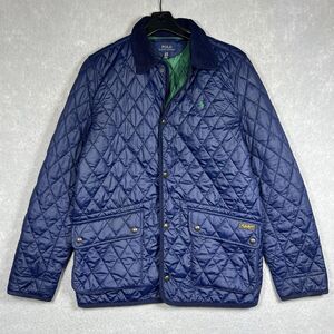 POLO Ralph Lauren Diamond Quilted Jacket Youth XL Navy Blue Corduroy Men’s Small
